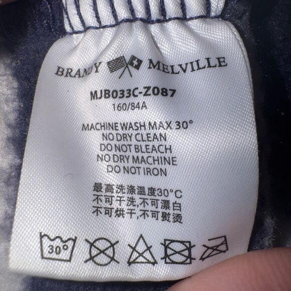 BRANDY MELVILLE OS Navy and White Striped Crop Women Nautical Sweater Preppy - Picture 5 of 6